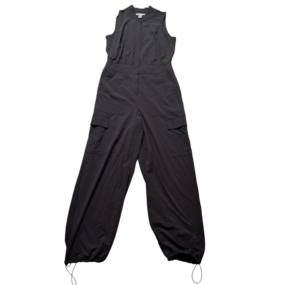 Athleta Jumpsuit Womens 6 Gray Brooklyn Heights Cargo Sleeveless Utility Stretch